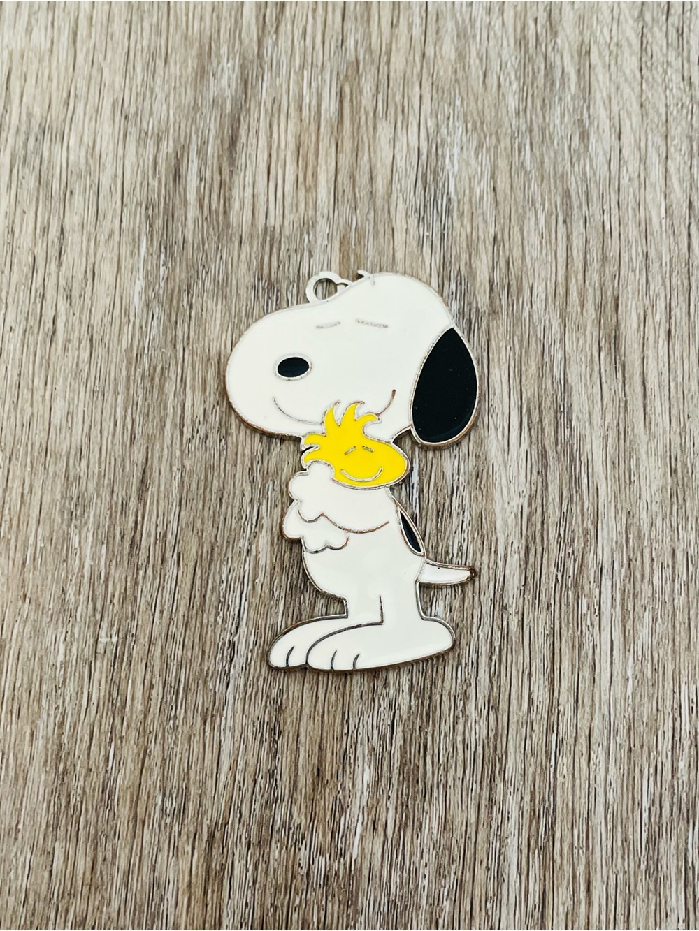 Peanuts Snoopy & Woodstock Enamel Charm keychain - White, Yellow & Black